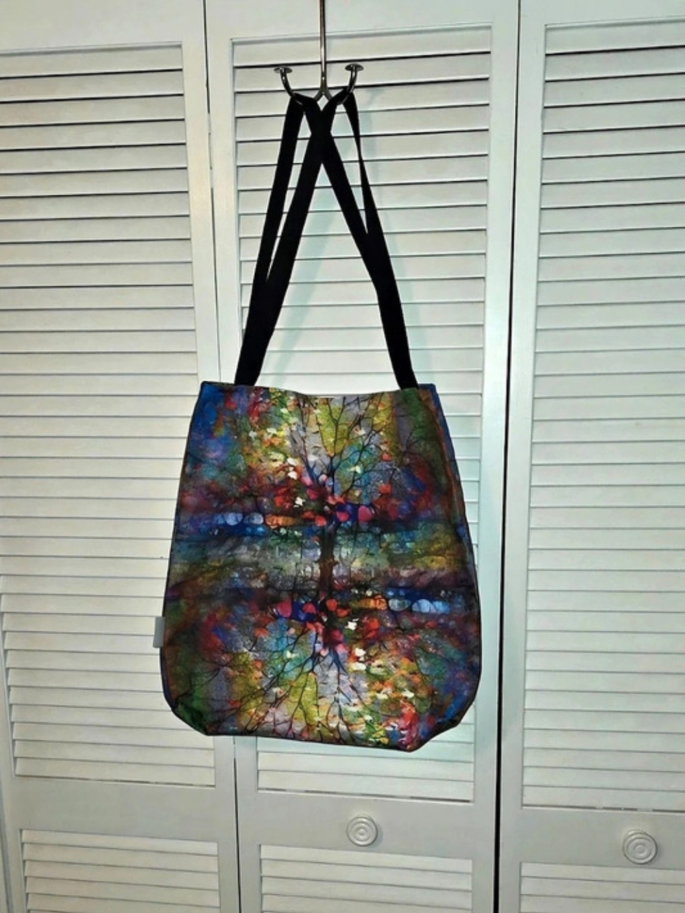Multicolor Abstract Tote Bag Like New